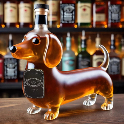 Dekoratív whisky-dekantáló kutyás motívummal – Stílusos üvegpalack az otthoni bárba