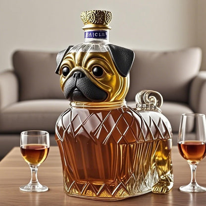 Dekoratív whisky-dekantáló kutyás motívummal – Stílusos üvegpalack az otthoni bárba
