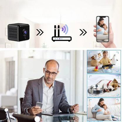 Mini cámara de seguridad inalámbrica - compacta y elegante para la vigilancia del hogar