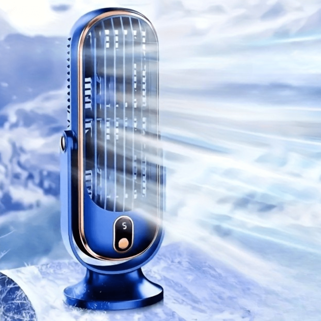Draagbare oplaadbare USB-bureauventilator 360°