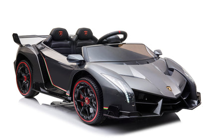 Auto elettrica per bambini Veneno 12 V a 2 posti grigio metallizzato