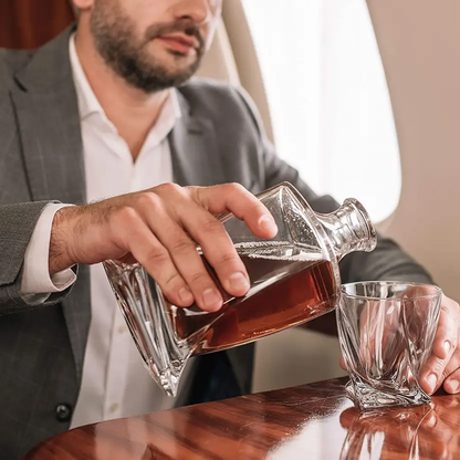 Luxury Crystal Whiskey Decanter and Glass Set