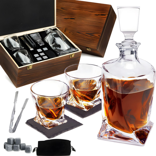 Luxury Crystal Whiskey Decanter and Glass Set