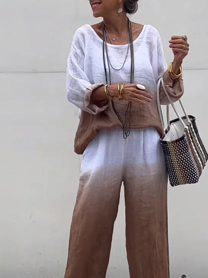 Cotton and Linen Women's Clothing Set - Berryl