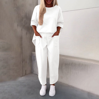 Ladies' Relaxed Two-Piece Set with Loose Top and Pockets