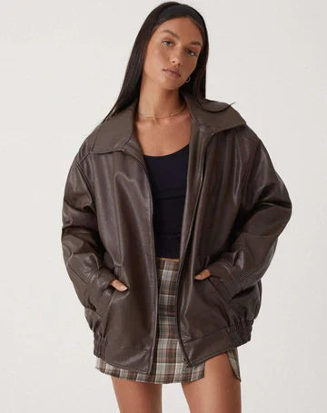 Michelle - Oversized Leather Jacket