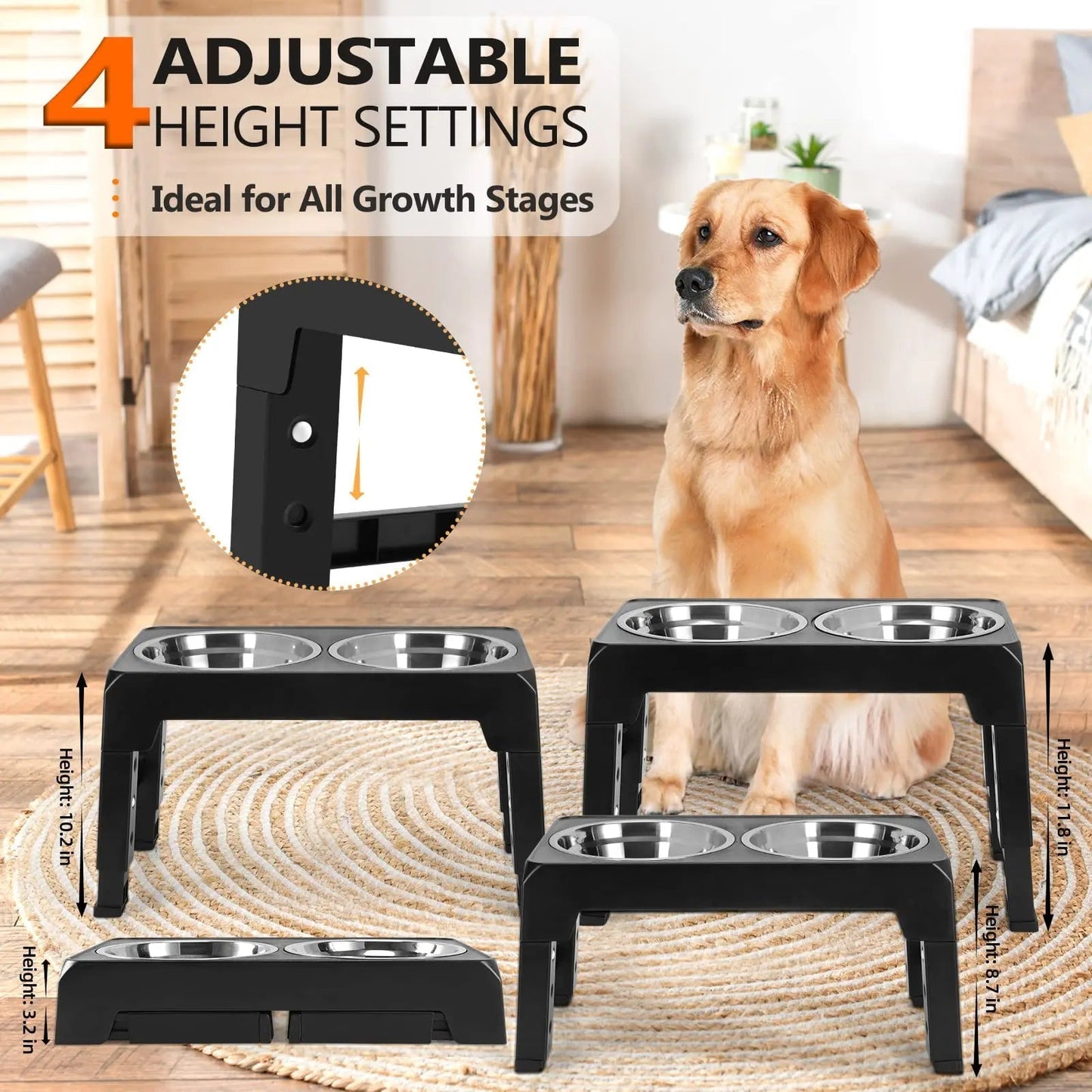VitalPET – Adjustable feeding stand for dog bowls