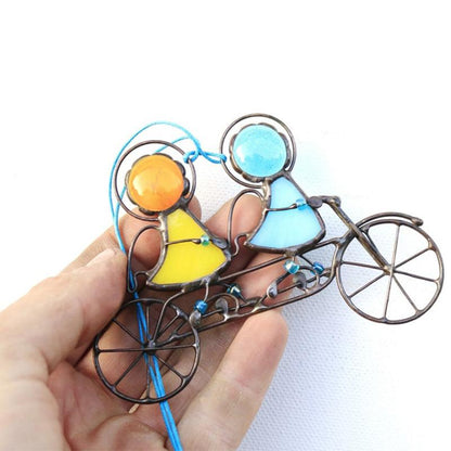 Glass Sun Catcher with Decorative Design for Atmospheric Light Reflections Indoors