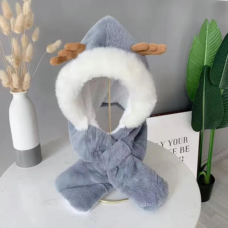 Mini moda de invierno - gorro y bufanda en uno