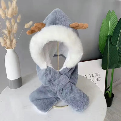 Mini moda de invierno - gorro y bufanda en uno