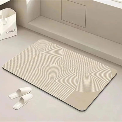 Sneldrogende badmat met antisliponderkant voor een veilige badkamer