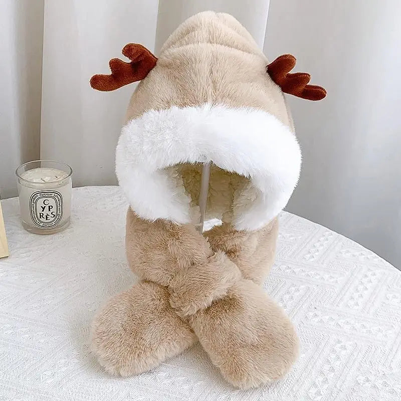 Mini moda de invierno - gorro y bufanda en uno