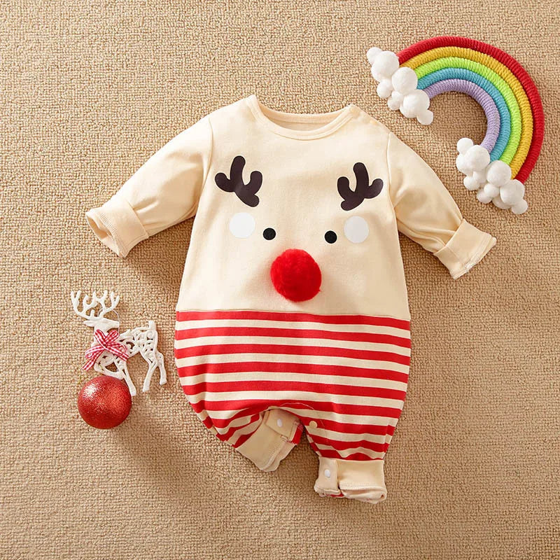 Primeiro conjunto de Natal do bebé - Fato de Pai Natal e duende (0-18M)