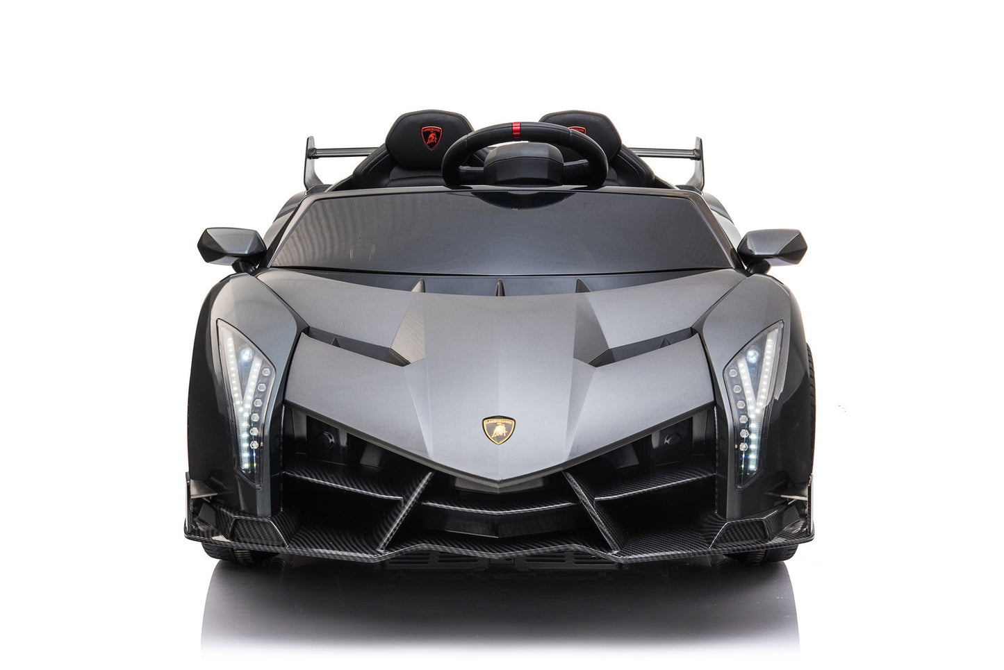 Auto elettrica per bambini Veneno 12 V a 2 posti grigio metallizzato
