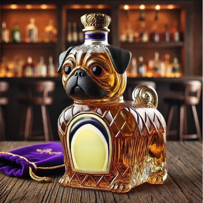 Dekoratív whisky-dekantáló kutyás motívummal – Stílusos üvegpalack az otthoni bárba