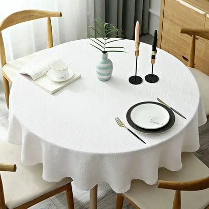 Linen Tablecloth with Woven Texture for a Stylish and Practical Table