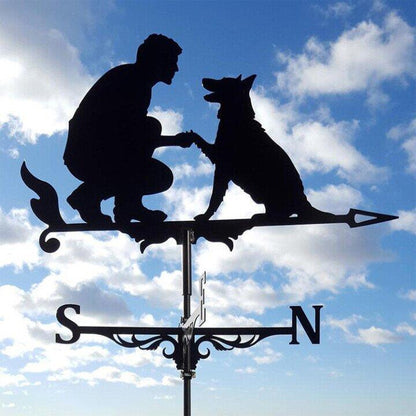 Veleta metálica con silueta de animal para decorar el jardín y el tejado