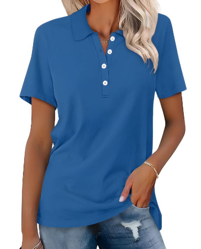 Polo classica da donna con colletto e vestibilità comoda