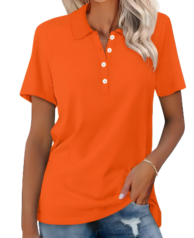 Polo classica da donna con colletto e vestibilità comoda