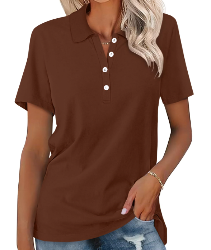 Polo classica da donna con colletto e vestibilità comoda