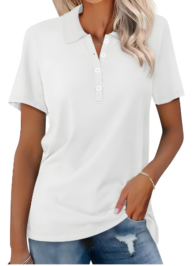 Polo classica da donna con colletto e vestibilità comoda