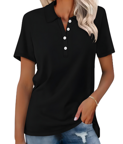 Polo classica da donna con colletto e vestibilità comoda