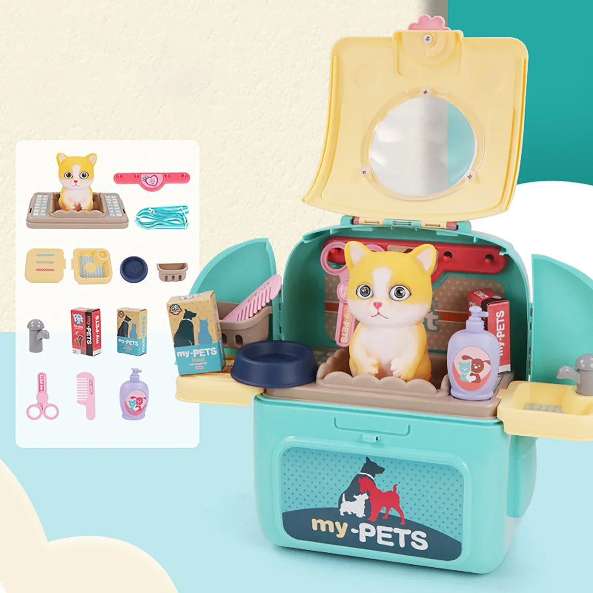 Pet Paradise - Portable Pet Grooming Set - For Children - Play and Learn