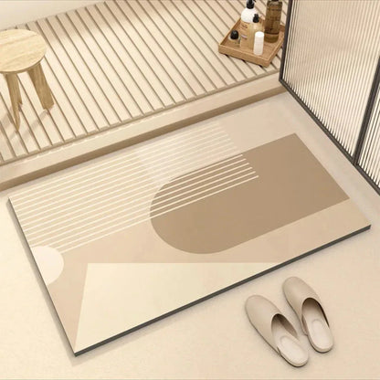 Sneldrogende badmat met antisliponderkant voor een veilige badkamer