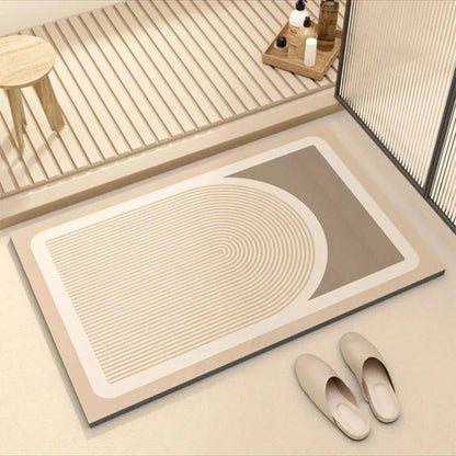 Sneldrogende badmat met antisliponderkant voor een veilige badkamer
