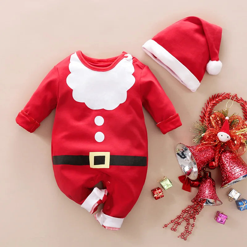 Primeiro conjunto de Natal do bebé - Fato de Pai Natal e duende (0-18M)