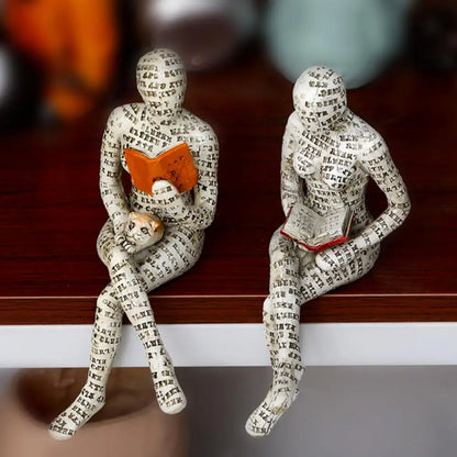 Dekorative Figur mit Lesemotiv als inspirierende und stilvolle Innendekoration
