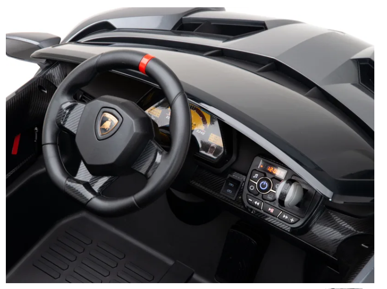Auto elettrica per bambini Veneno 12 V a 2 posti grigio metallizzato