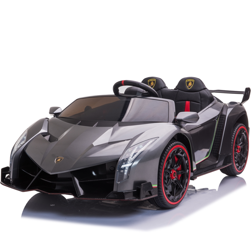 Auto elettrica per bambini Veneno 12 V a 2 posti grigio metallizzato