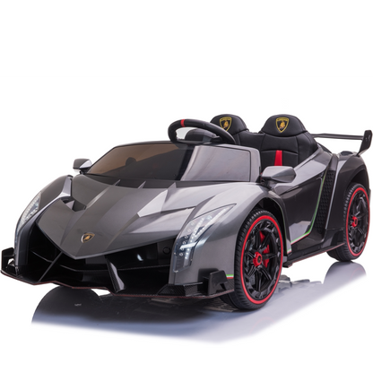 Auto elettrica per bambini Veneno 12 V a 2 posti grigio metallizzato
