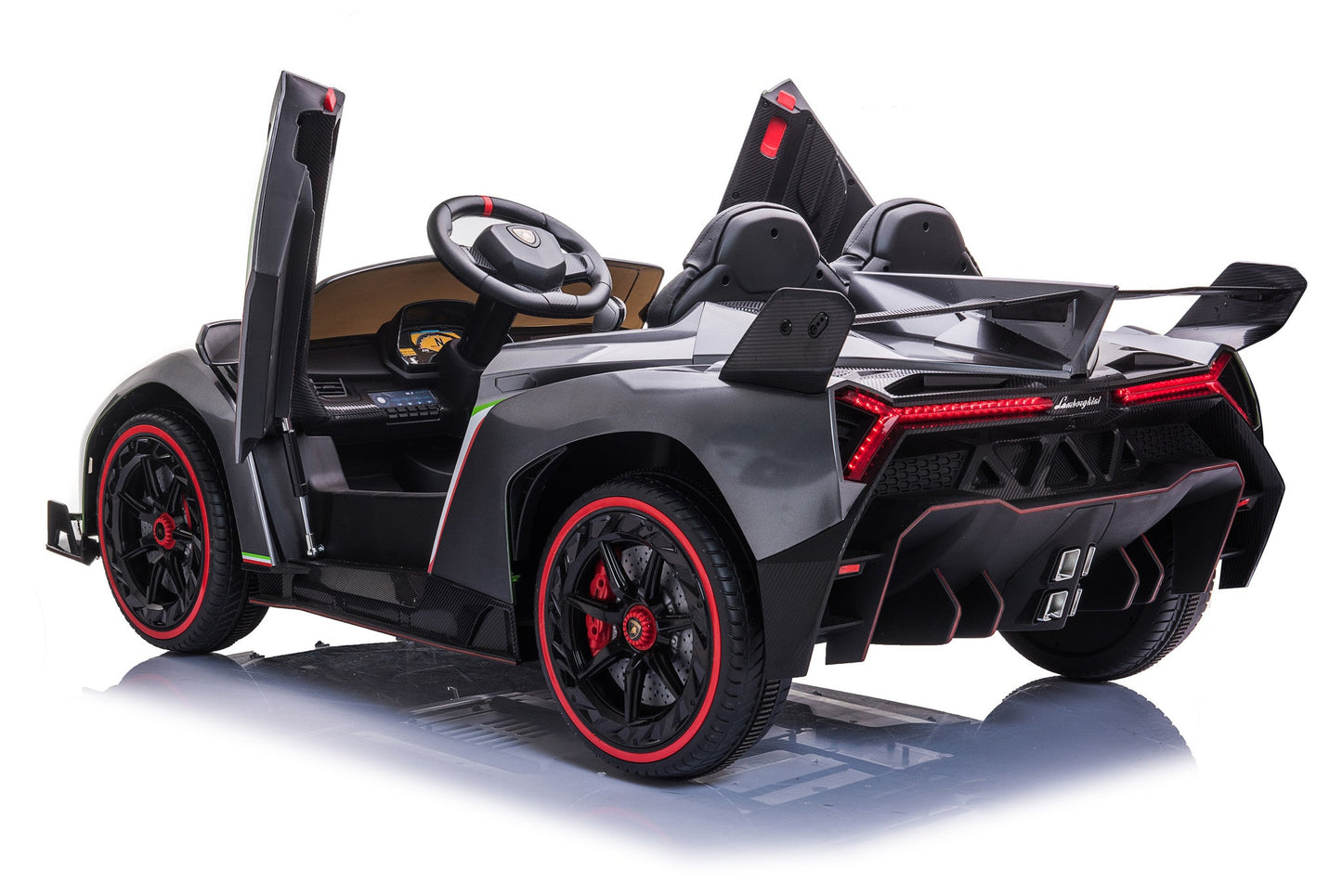 Auto elettrica per bambini Veneno 12 V a 2 posti grigio metallizzato