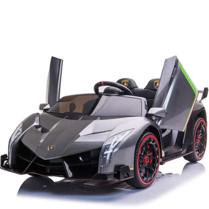 Auto elettrica per bambini Veneno 12 V a 2 posti grigio metallizzato