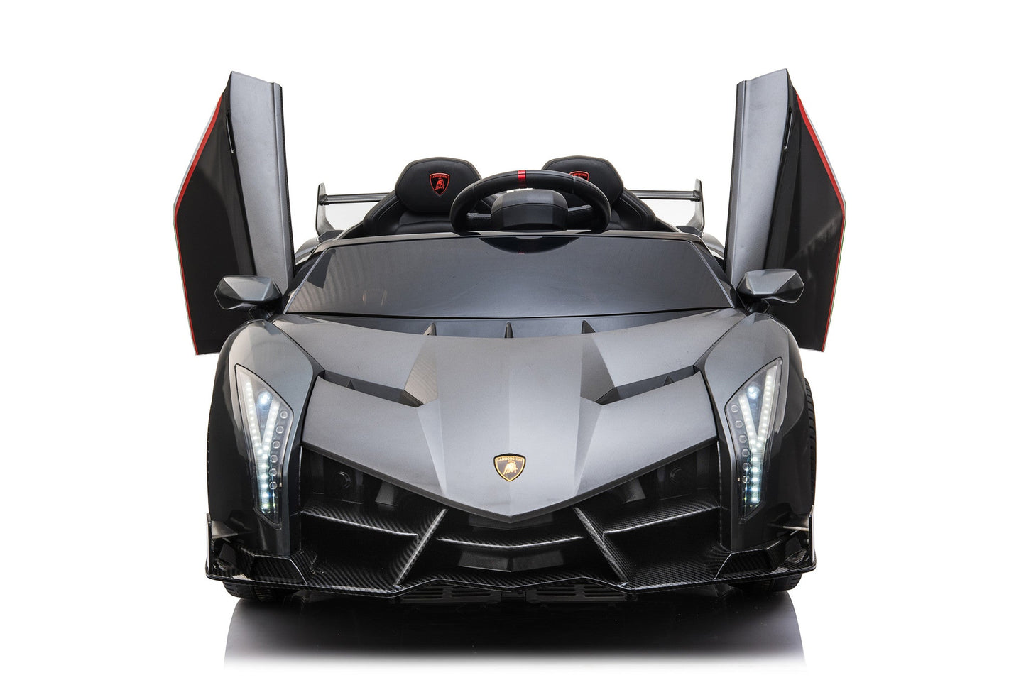 Auto elettrica per bambini Veneno 12 V a 2 posti grigio metallizzato