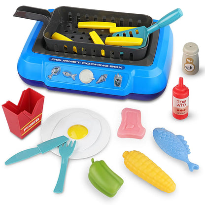 Toy Kitchen Set with Gourmet Cooking Box - Includes Light and Sound