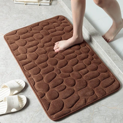 Luxury Non-Slip Bath Mat with 3D Pebble Texture