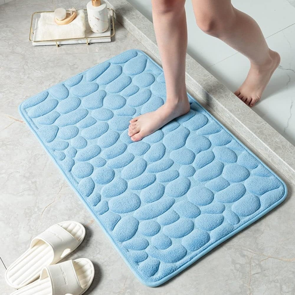 Luxury Non-Slip Bath Mat with 3D Pebble Texture