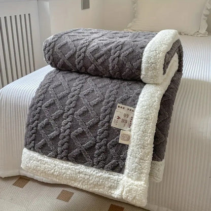 Diamond Knit Sherpa Decke