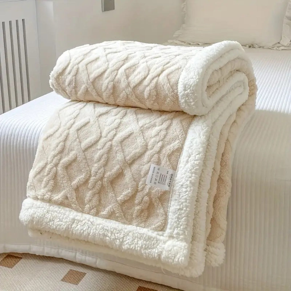 Diamond Knit Sherpa Decke