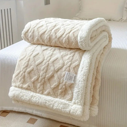 Diamond Knit Sherpa Decke