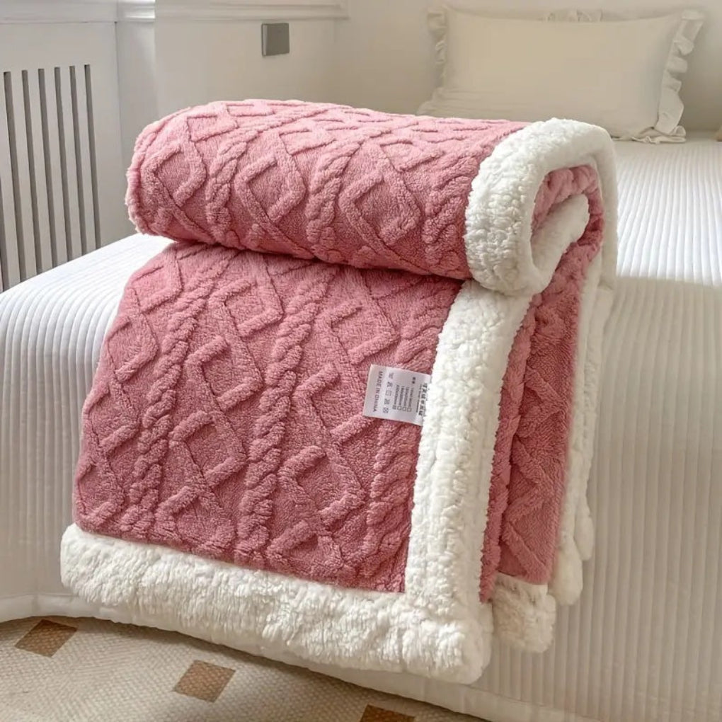 Diamond Knit Sherpa Decke