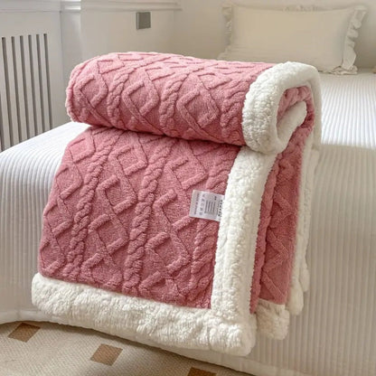 Diamond Knit Sherpa Decke