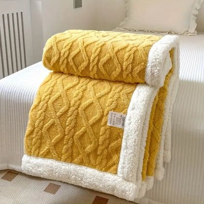 Diamond Knit Sherpa Decke