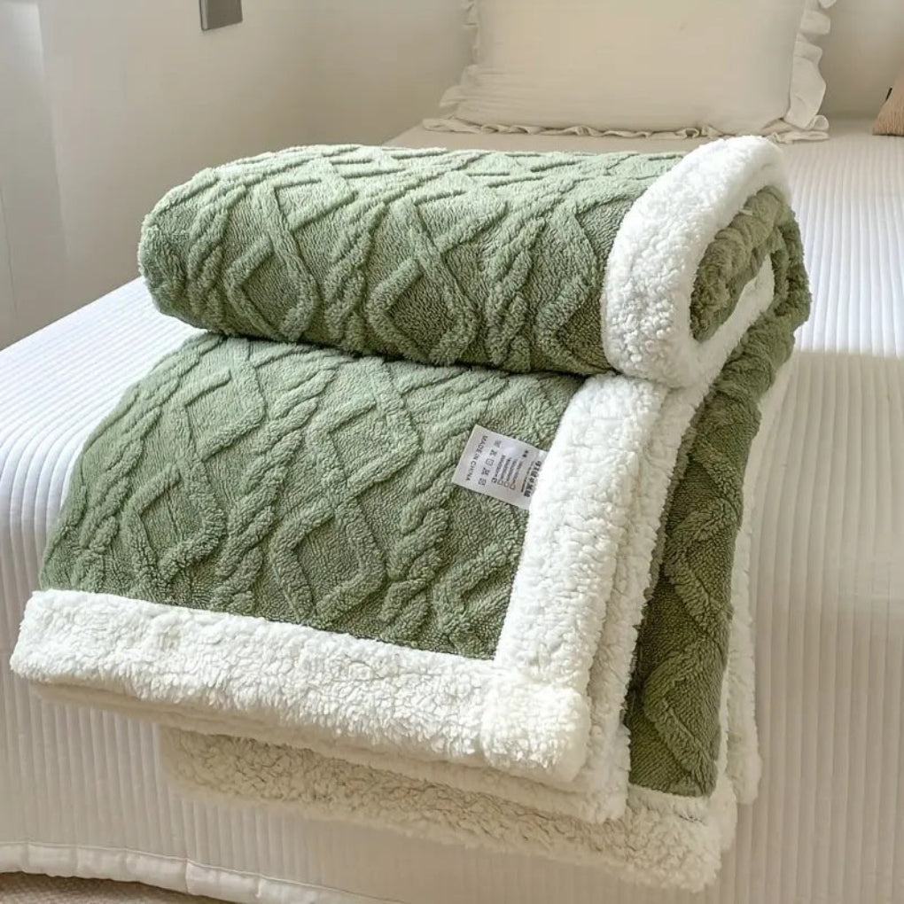 Diamond Knit Sherpa Decke