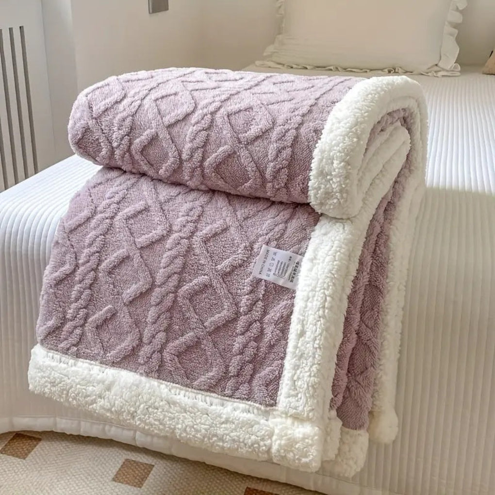 Diamond Knit Sherpa Decke