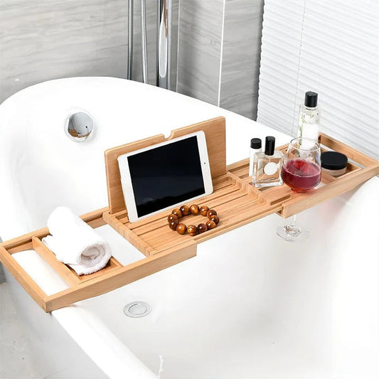 Extendable Bamboo Bath Board with Luxury Spa Design