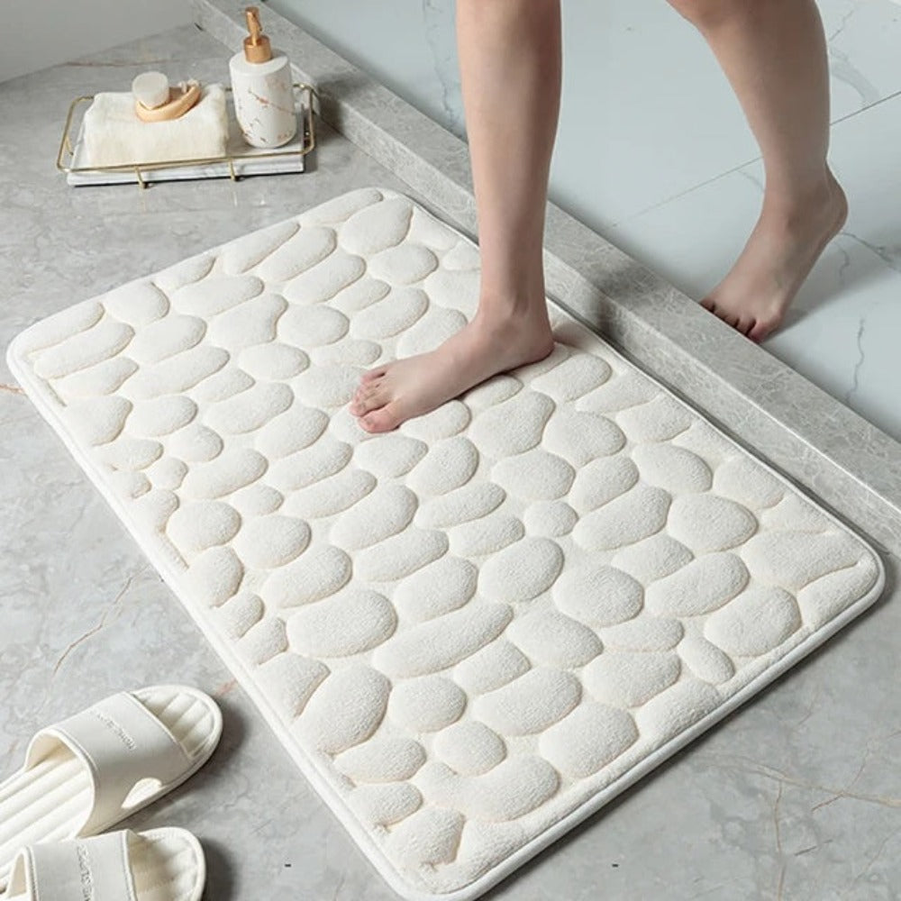 Luxury Non-Slip Bath Mat with 3D Pebble Texture
